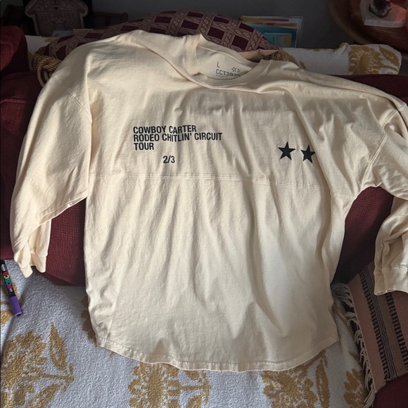 Beyoncé Official Cowboy Carter Tour Cream Spirit Jersey (Long Sleeve Shirt)LARGE - Picture 2 of 6